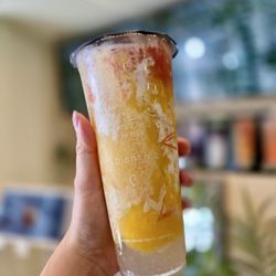 TP TEA - Fresh Mango Pomela Sago 楊枝甘露. Inspired by classic Cantonese treat with 200g+ of real mango in each cup