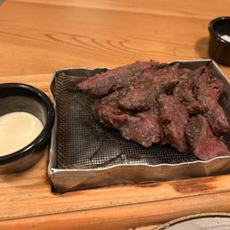 The best steak with their beautiful herbs they did a table side aromatic from rosemary which was delightful The best steak with their beautiful herbs they did a table side aromatic from rosemary which was delightful