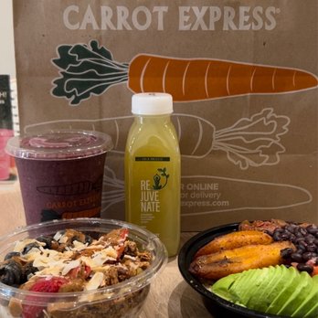 Carrot Express - Josh's Overnight Oats Berry Wild smoothie Vegan Picadillo Bowl - Salad Near Me - New York, New York Carrot Express - Josh's Overnight Oats Berry Wild smoothie Vegan Picadillo Bowl - Salad Near Me - New York, New York