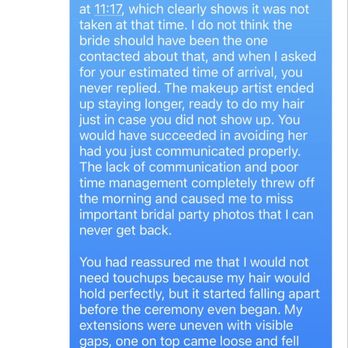 Salon By Riri - Text to her explaining how I felt which gave her an opportunity to own up and make things right - Hair Salons Near Me - Laguna Niguel, California
