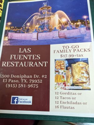 Menu photo 5 Las Fuentes Restaurant El Paso, TX Menu photo 5 Las Fuentes Restaurant El Paso, TX