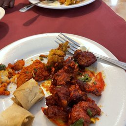 Chilly fish, chilly chicken, veg spring rolls, veg pakoras Chilly fish, chilly chicken, veg spring rolls, veg pakoras