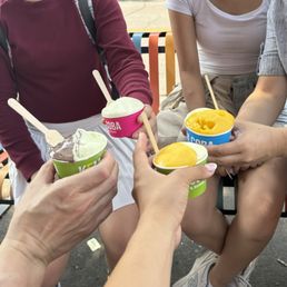 Pandan ice cream, chocolate ice cream, mango sorbet, lime mint sorbet Pandan ice cream, chocolate ice cream, mango sorbet, lime mint sorbet