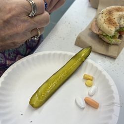 Bluffs Bakery - I've heard of inflation but since when do you only get the skin on the pickle?!