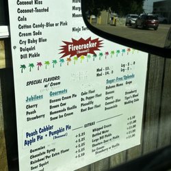 Tiki Treats Shaved Ice - Bottom of menu
