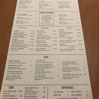 Moon Rabbit - Drink menu - Vietnamese Near Me - Houston, Texas