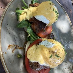 Eggs Benedict with steak!!! There's was NOTHING LEFT