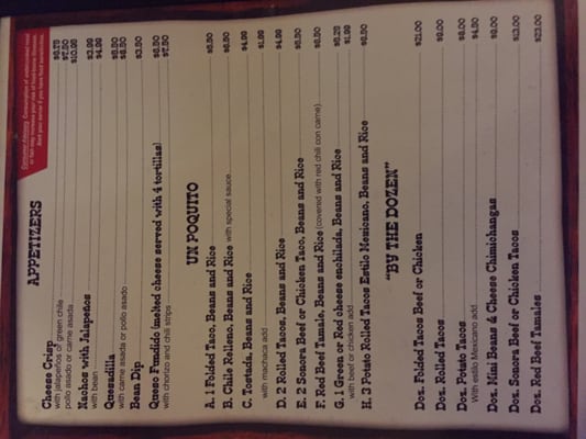 Menu photo 8 Las Herraduras Mexican Restaurant Yuma, AZ Menu photo 8 Las Herraduras Mexican Restaurant Yuma, AZ