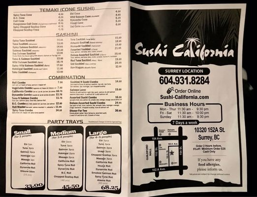 Menu photo 2 Sushi California - Surrey Surrey, BC