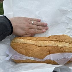 Decarlo's Fruit Market - Whole Italian next to my hand (I'm 6ft7 with large hands)!