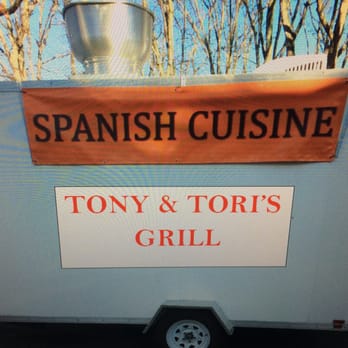 Tony and Tori's GRILL - a trailer with a sign that says spanish cuisine - Spanish Near Me Tony and Tori's GRILL - a trailer with a sign that says spanish cuisine - Spanish Near Me