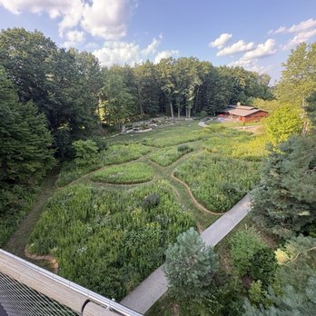 Dow Gardens - Ariel view of gardens - Botanical Gardens Near Me - Midland, Michigan