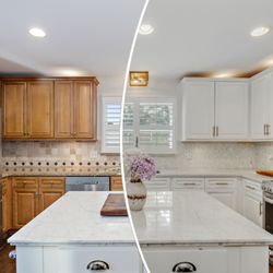 N-Hance Wood Refinishing of Lowcountry - Before and after cabinet painting