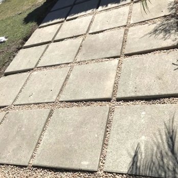 Associated Building Materials - 24x24 concrete pavers & polished pea pebbles - Building Supplies Near Me - Torrance, California