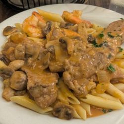 Illiano's J&P Restaurant - Veal with shrimp over penne pasta
