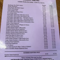 Babe's Tap & Grill - Menu