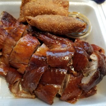 Roast Duck Kitchen - Half of a Roasted Duck comes with two fried gau gee (local style, rectangular wontons) - Chinese Near Me - Aiea, Hawaii Roast Duck Kitchen - Half of a Roasted Duck comes with two fried gau gee (local style, rectangular wontons) - Chinese Near Me - Aiea, Hawaii