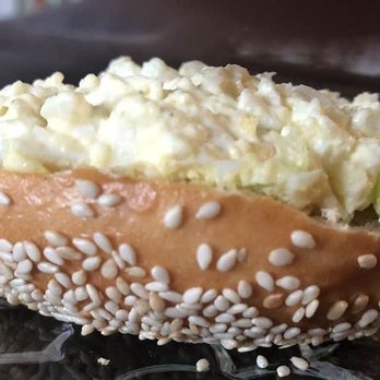 Boulevard Bagel - Sesame bagel topped with egg salad - Bagels Near Me - Sugar Land, Texas Boulevard Bagel - Sesame bagel topped with egg salad - Bagels Near Me - Sugar Land, Texas