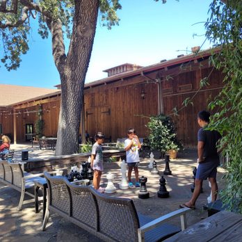 Zaca Mesa Winery - Kids playing chess - Wineries Near Me - Los Olivos, California
