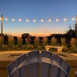 Lacoma Golf Course - Sunset on Lacoma's patio.  Enjoy our new firepit while you dine and drink,