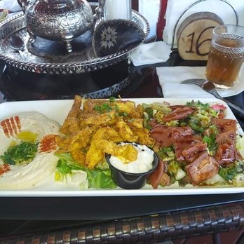 Mezze Cafe - HUMMUS DIP CHICKEN SHAWARMA PLATE FATTOUSH - Mediterranean Near Me - Austin, Texas