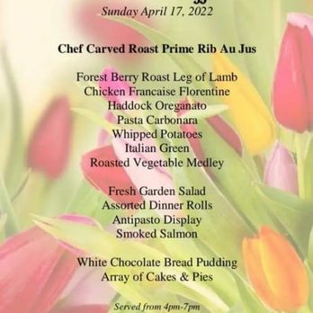 Delta Lake Inn - Easter Sunday dinner buffet menu offerings - American Near Me - Rome, New York Delta Lake Inn - Easter Sunday dinner buffet menu offerings - American Near Me - Rome, New York