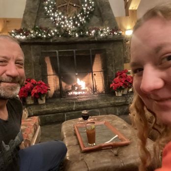 Crowne Plaza Lake Placid - Bar/restaurant atmosphere - great fireplace and view! - Hotels Near Me - Lake Placid, New York