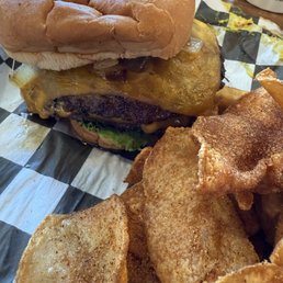 Camphouse Burger and BBQ Chips Camphouse Burger and BBQ Chips