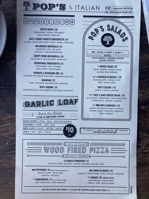 Menu photo 2 Pop's For Italian Ferndale, MI