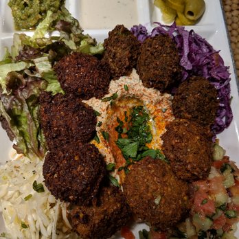 Nish Nush - Falafel Trio platter - Vegetarian Near Me - New York, New York