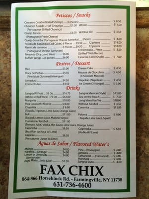 Menu photo 4 Fax Chix Restaurant Farmingville, NY Menu photo 4 Fax Chix Restaurant Farmingville, NY