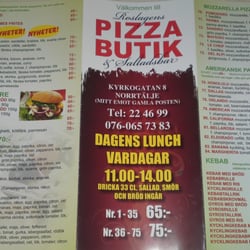 Roslagens Pizzabutik & Salladsbar - Menu pg 1