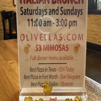 Olivella's Pizza and Wine - Don't forget the Mimosas. - Pizza Near Me - Dallas, Texas Olivella's Pizza and Wine - Don't forget the Mimosas. - Pizza Near Me - Dallas, Texas