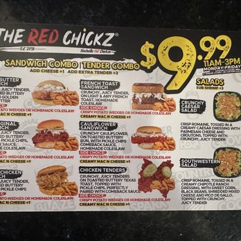 The Red Chickz - Options for the lunch specials - Chicken Shop Near Me - Carlsbad, California