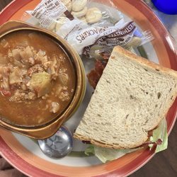 Stuffed pepper soup and 1/2 BLT