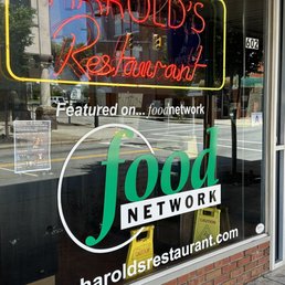 a sign in the window