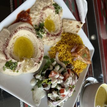 Yafa Cafe Mediterranean Cuisines and Catering - Yafa Combo Plate with Gyro - Mediterranean Near Me - Overland Park, Kansas