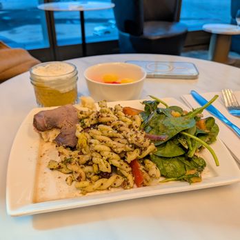 Delta Air Lines - Self-serve food at the Delta Sky Club near Gate M13 inside Terminal 5 at Chicago O'Hare International Airport (ORD). Pasta, salad, etc. - Airlines Near Me - Chicago, Illinois Delta Air Lines - Self-serve food at the Delta Sky Club near Gate M13 inside Terminal 5 at Chicago O'Hare International Airport (ORD). Pasta, salad, etc. - Airlines Near Me - Chicago, Illinois