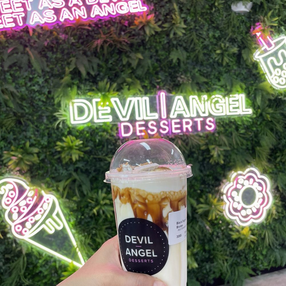 Devil & Angel Desserts - Black sugar crème brûlée with strawberry popping boba - Ice Cream & Frozen Yogurt Near Me - Walnut Creek, California Devil & Angel Desserts - Black sugar crème brûlée with strawberry popping boba - Ice Cream & Frozen Yogurt Near Me - Walnut Creek, California