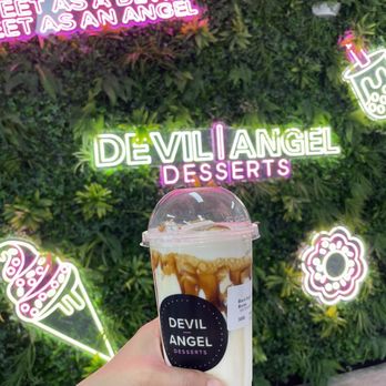 Devil & Angel Desserts - Black sugar crème brûlée with strawberry popping boba - Ice Cream & Frozen Yogurt Near Me - Walnut Creek, California Devil & Angel Desserts - Black sugar crème brûlée with strawberry popping boba - Ice Cream & Frozen Yogurt Near Me - Walnut Creek, California