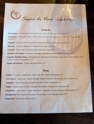 Menu photo 2 Sogno Di Vino Poulsbo, WA Menu photo 2 Sogno Di Vino Poulsbo, WA