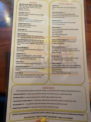 Menu photo 1 The Ugly Mutt Restaurant & Bar Oxford, PA Menu photo 1 The Ugly Mutt Restaurant & Bar Oxford, PA