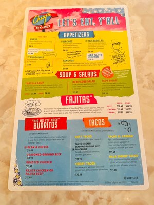 Menu photo 3 Chuy's Houston, TX