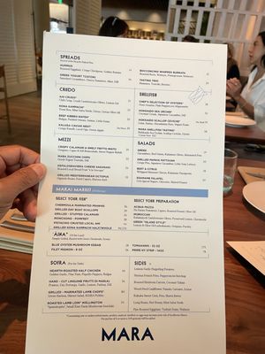 Menu photo 5 Mara Honolulu, HI