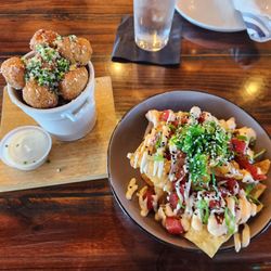 Coldwater Oyster Market - Tuna Nachos and Parmesan Hush Puppies