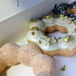 Mochinut - Churro, Double Pistachio and Black Sesame