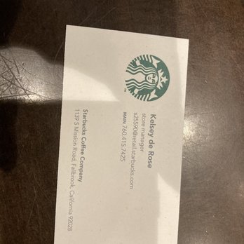 Starbucks - Thank you - Coffee & Tea Near Me - Fallbrook, California Starbucks - Thank you - Coffee & Tea Near Me - Fallbrook, California