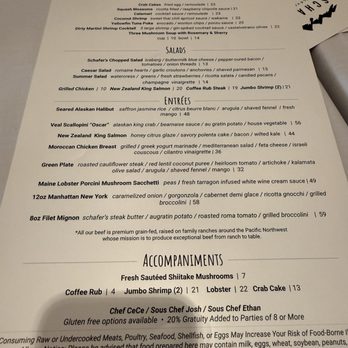 Schafer's Restaurant - Menu 9/25/25 - New American Near Me - Bigfork, Montana