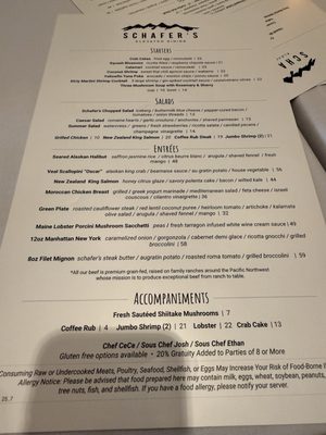 Menu photo 1 Schafer's Restaurant Bigfork, MT