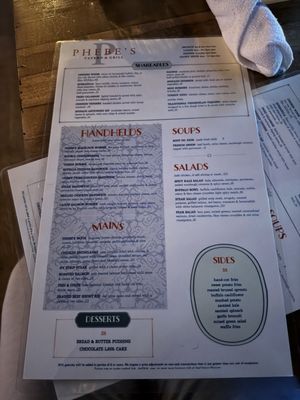 Menu photo 4 Phebe's New York, NY